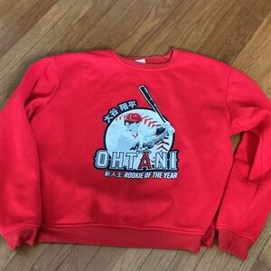 Red Ohtani Rookie of the Year Sweatshirt stadium giveaway size XL